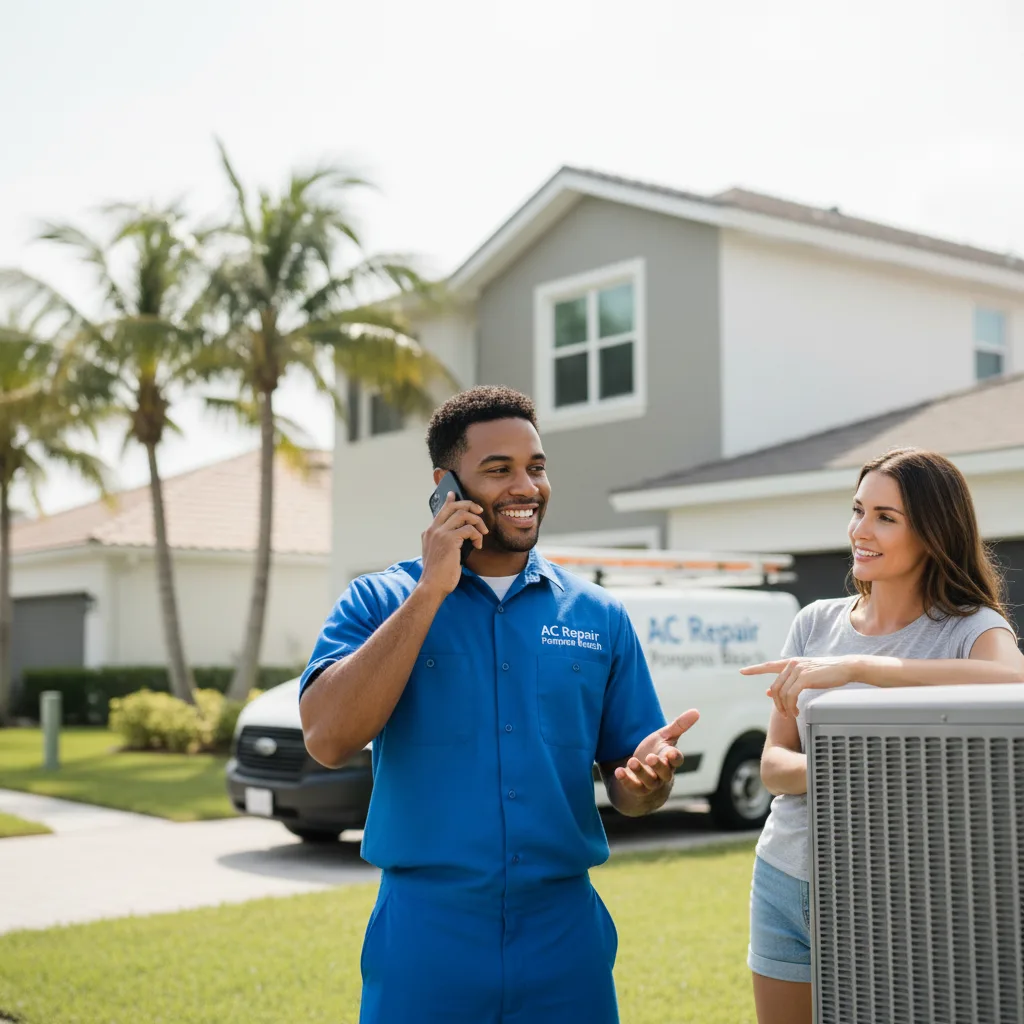 AC Repair Pompano Beach customer support in Busy